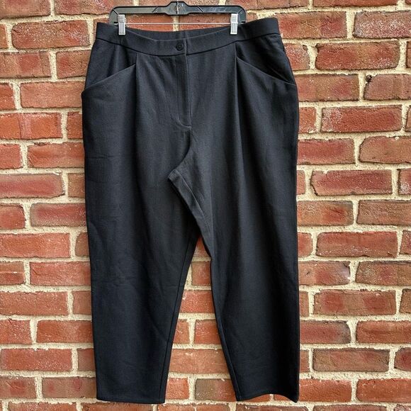 Eileen Fisher $228 Women's Boiled Wool Jersey Carrot Pant Black medium - Picture 2 of 9